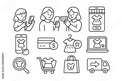 E-commerce and online shopping icon set