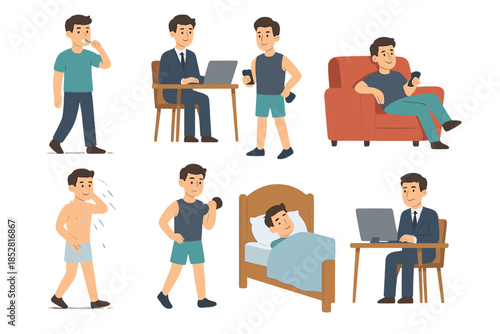 Man's Daily Routine Montage