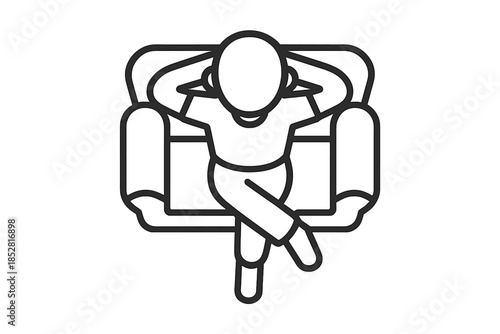 Person relaxing on sofa, top view silhouette