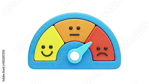 Mood Meter Showing Different Emotions on White Background