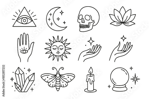 Mystical and Esoteric Icons Set