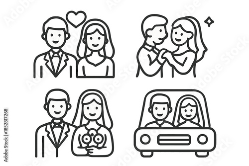 Wedding Couple Icons