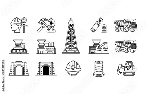 Comprehensive Mining and Construction Industry Icons