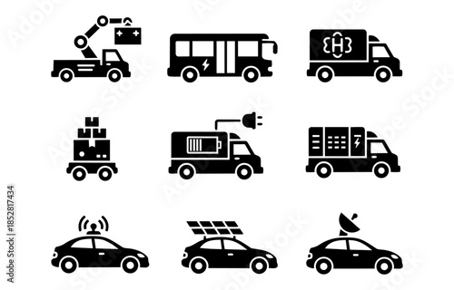 Intelligent Transport AI Icon Pack Design