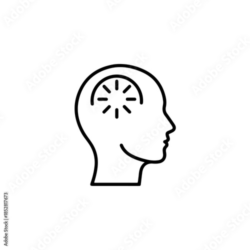 Illuminated mind isolated on transparent background