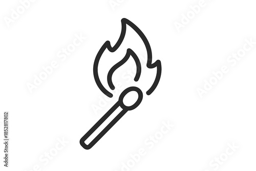 Lit Matchstick with Flame Icon