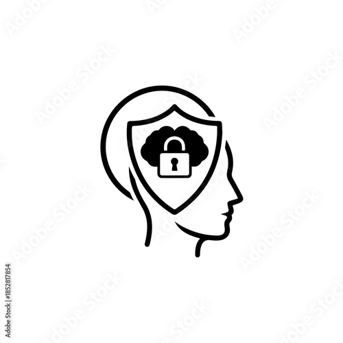 Secure mind shield isolated on transparent background