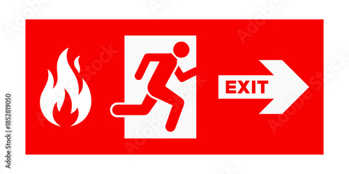 Fire safety emergency exit sign