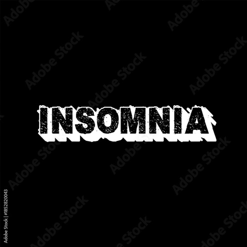 Vector Text Illustration For Insomnia.