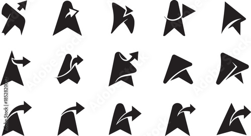 Set of abstract arrow icons