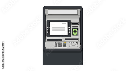An illustration of a modern ATM machine