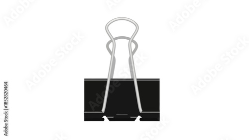 Black binder clip with silver handles