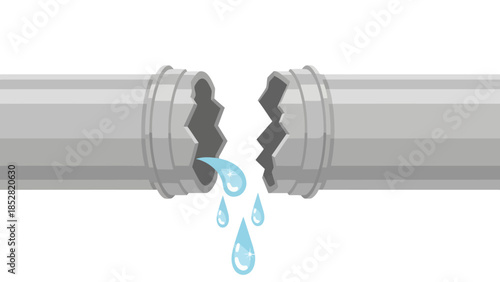 Broken pipe with dripping water