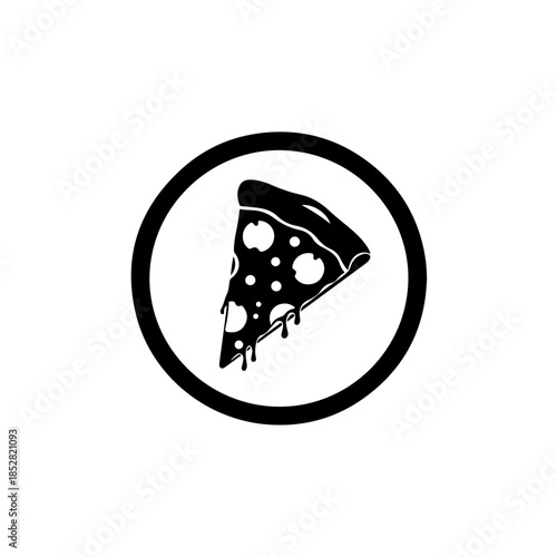 Single slice of pizza isolated on transparent background