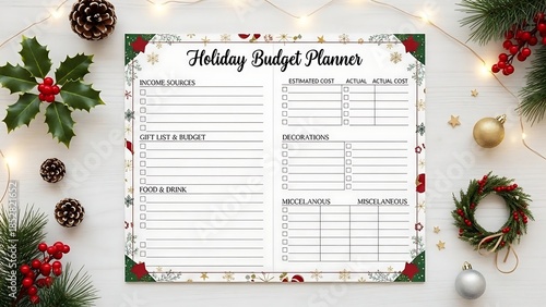 Holiday Budget Planner Christmas Organization.