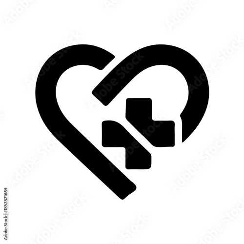 Broken heart symbol isolated on transparent background