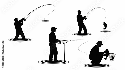 man fishing on the lake