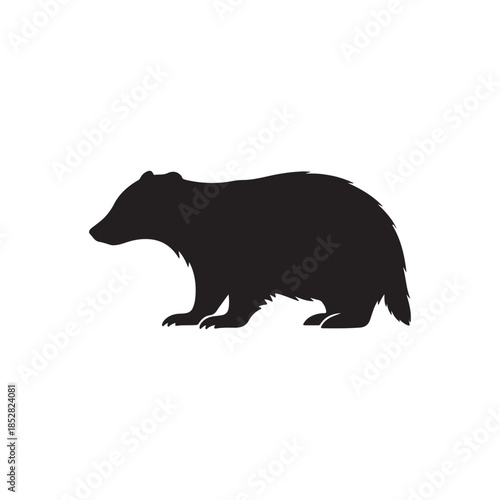 Badger silhouette icon vector flat design