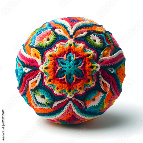 colorful simple Crochet isolated on white background