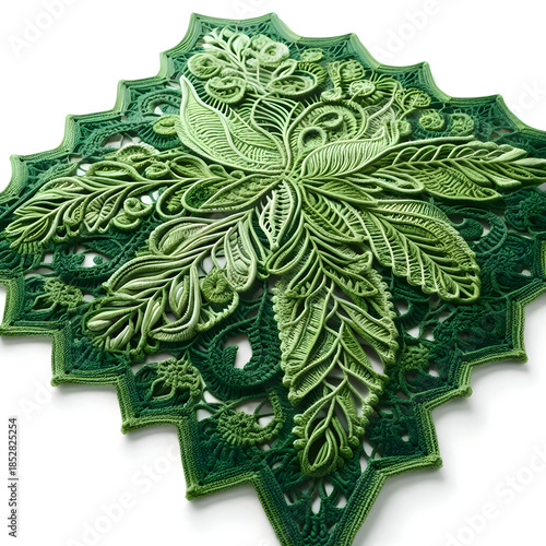 green simple Crochet isolated on white background