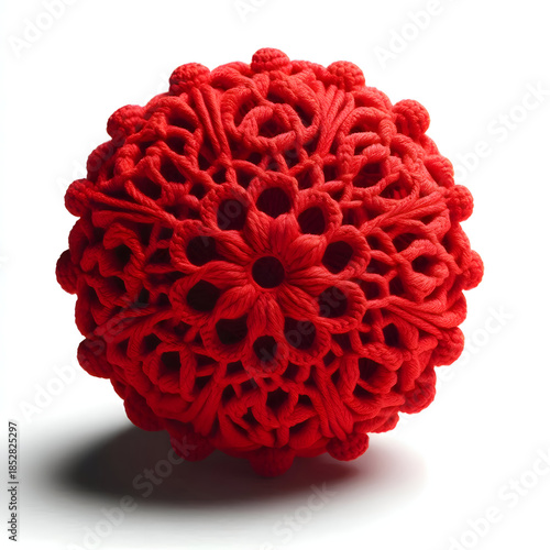 red simple Crochet isolated on white background