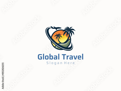 Travel logo design vector template