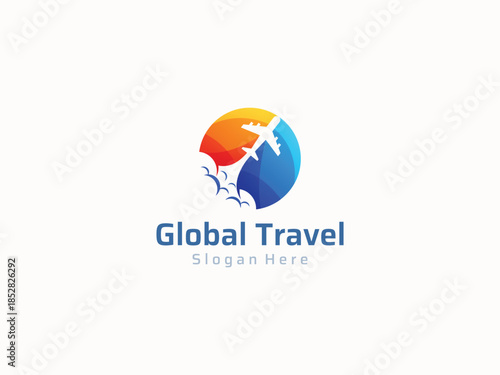 Travel logo design vector template