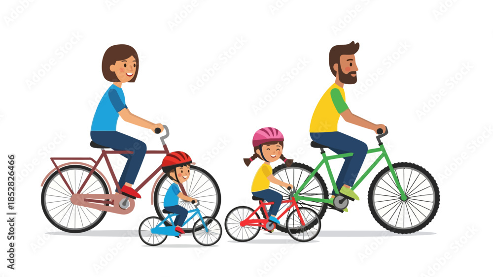 Fototapeta premium Family cycling trip