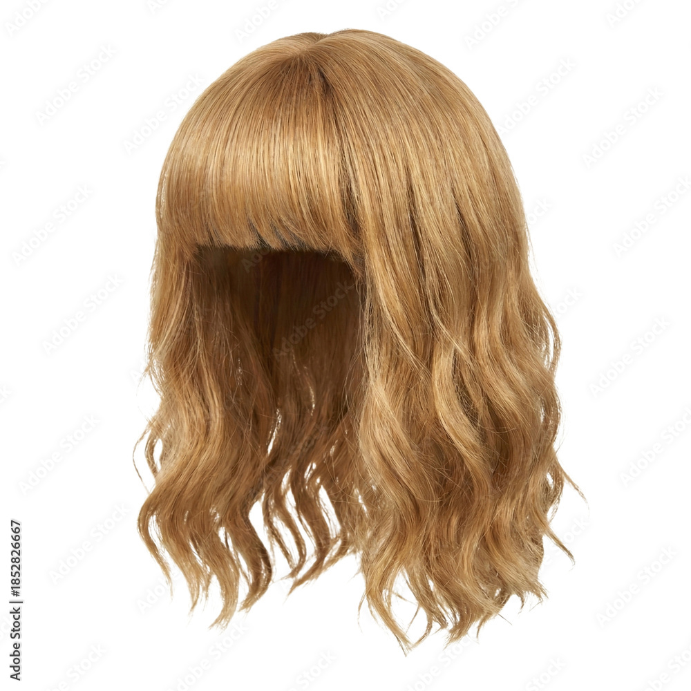 Fototapeta premium Blonde wavy wig with bangs