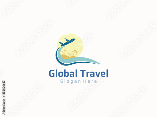 Travel logo design vector template