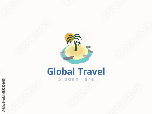 Travel logo design vector template