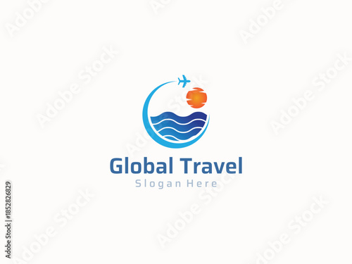 Travel logo design vector template