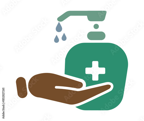 Hand sanitizer dispenser isolated on transparent background, isolated on white background, Vector, illustration