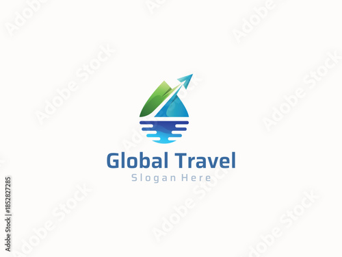 Travel logo design vector template