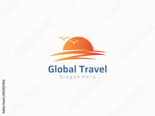 Travel logo design vector template