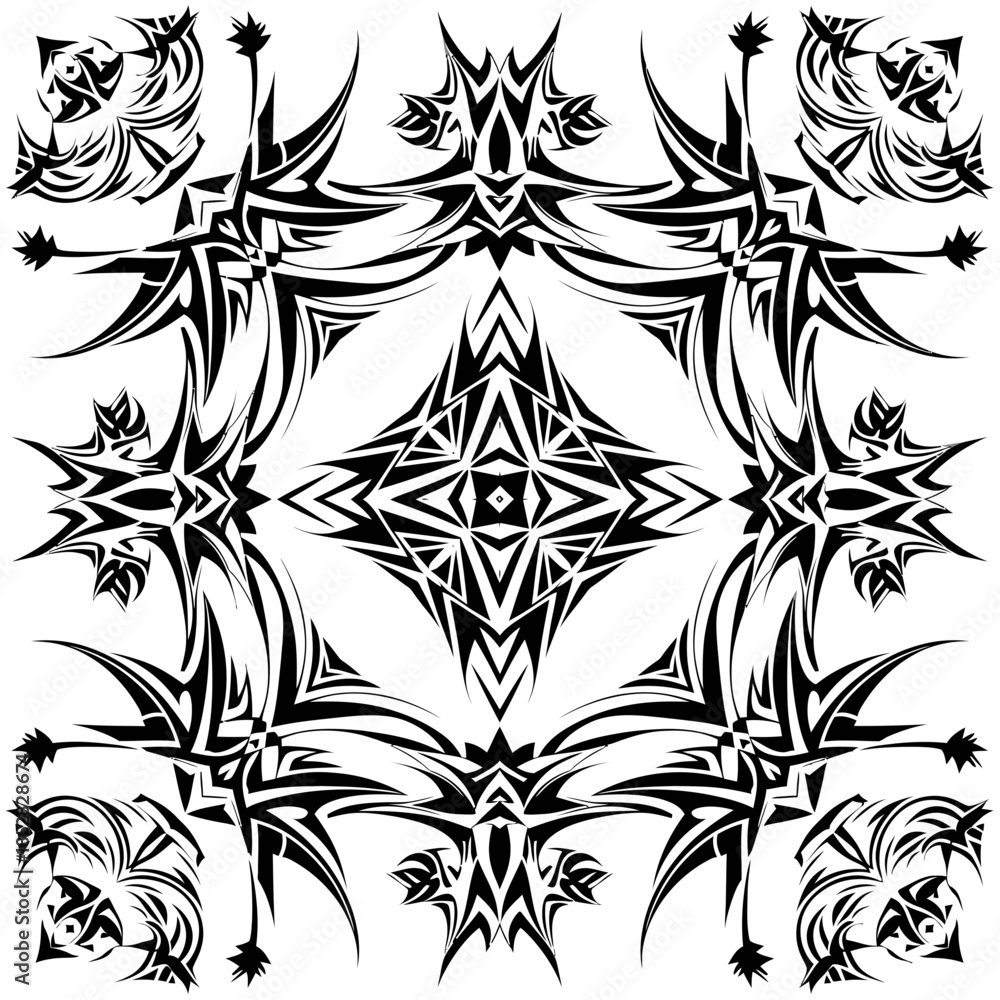 Fototapeta premium Dynamic tribal art design elements create striking modern graphic patterns for impactful visual projects