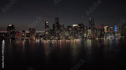 Wallpaper Mural Brickell Bay At Miami In Florida United States. Illuminated City. City At Night Scenery. Downtown District. Brickell Bay At Miami In Florida United States. Amazing Cityscape. Torontodigital.ca