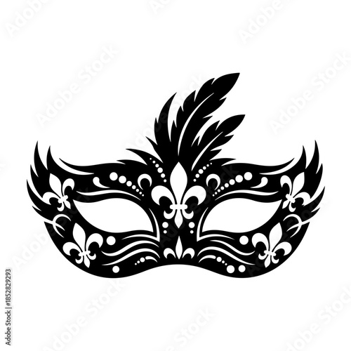 Elegant masquerade mask isolated on transparent background