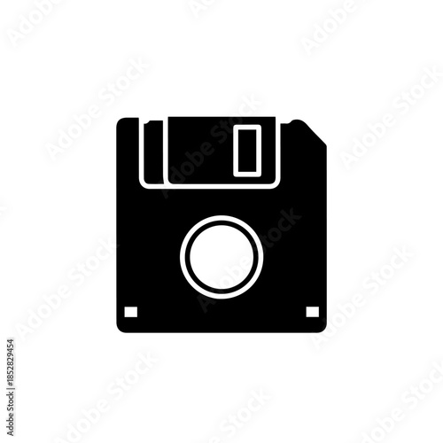 Black and white floppy disk