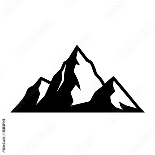 Silhouette of majestic mountain peaks