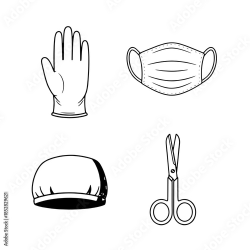 Vector illustration of a restaurant menu design featuring a chef hat icon with a fork and knife cutlery symbol for a kitchen cooking sign or dining meal buttonVector illustration of a restaurant menu 