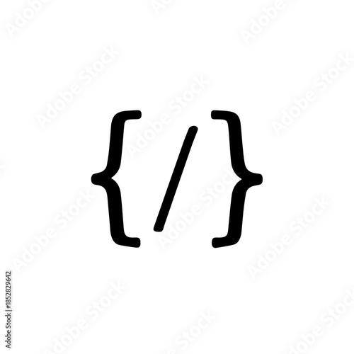 Code brackets and slash