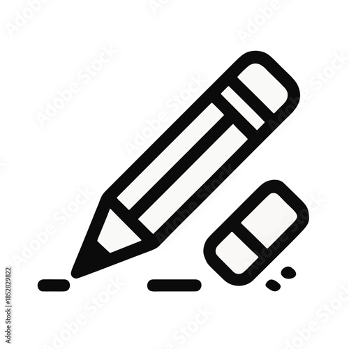 Icon Pencil writing and erasing