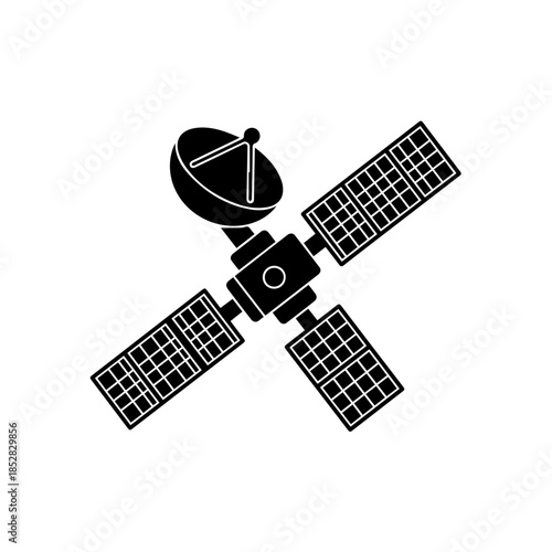 Illustrated satellite in space