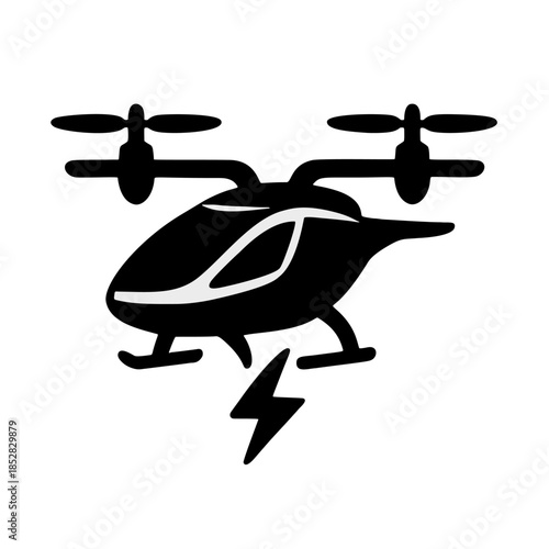Icon Electric Vertical Take-Off and Landing (eVTOL): A sleek, futuristic air taxi icon.