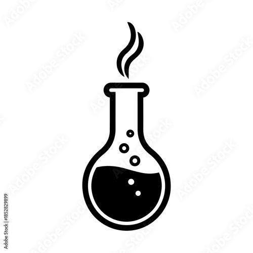 Steaming beaker with bubbles