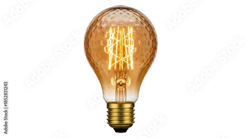 Valokuva Vintage Edison light bulb PNG isolated on transparent background, antique style