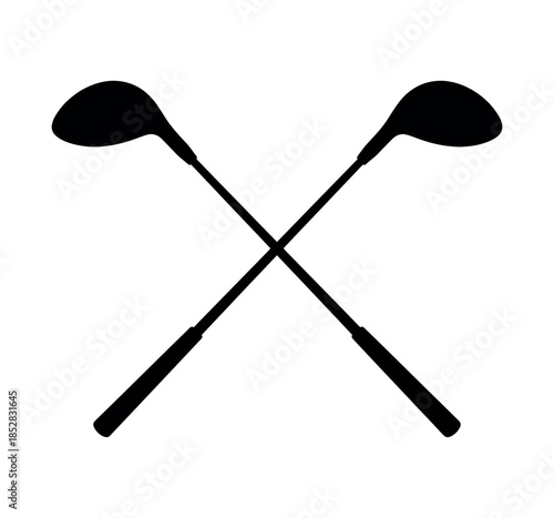 Crossed golf clubs silhouette vector illustration