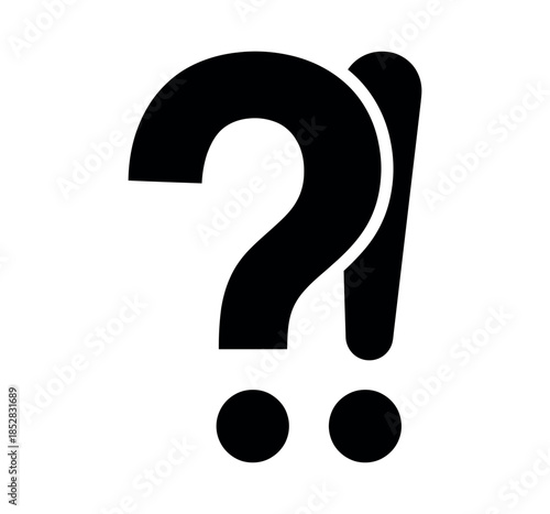 Question and exclamation mark symbol representing curiosity and excitement on white background