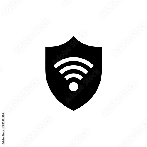 Wi-fi security shield isolated on transparent background